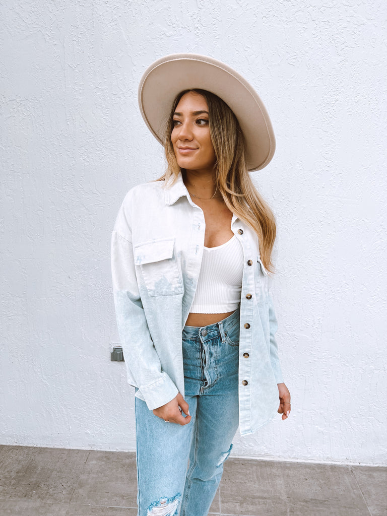 Second Chance Corduroy Jacket - DUSTY BLUE