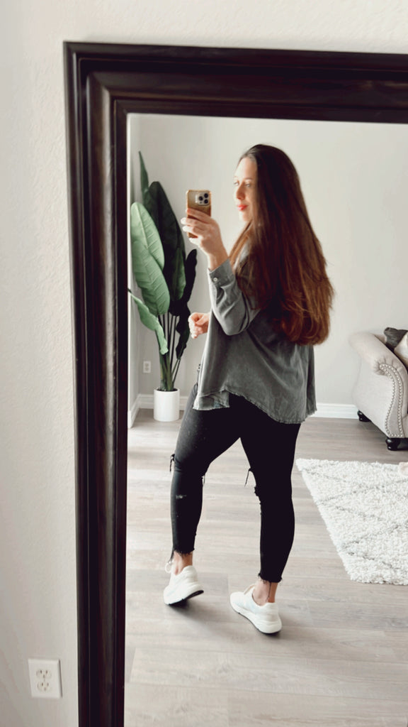 Take Notes Button Down - Charcoal