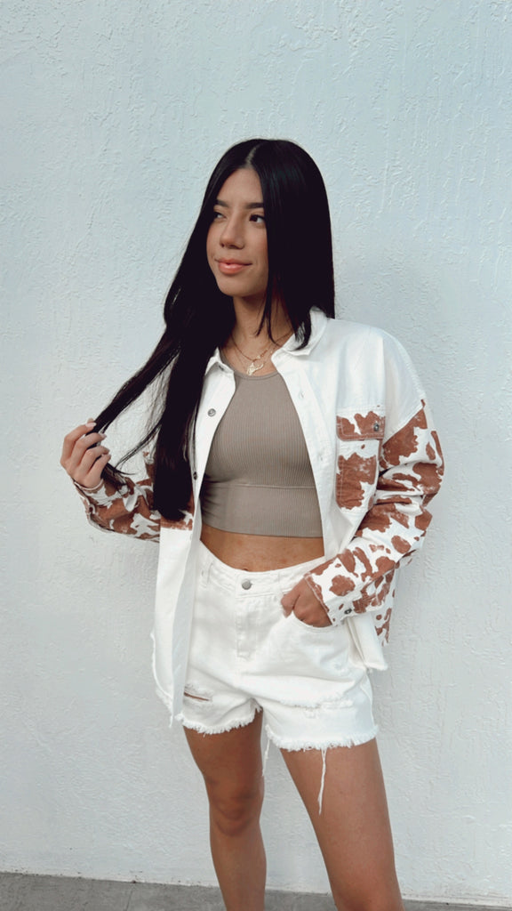 Cruz Denim Shorts - WHITE