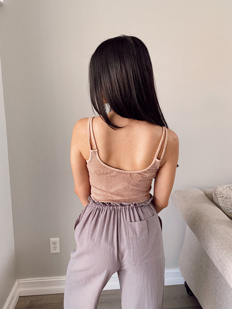 Jane Crop Tank - MAUVE
