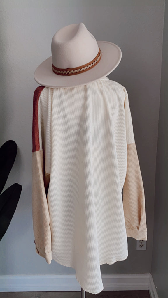 Gemini Corduroy Shacket - MAUVE