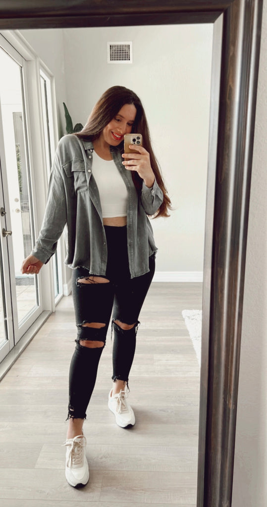 Take Notes Button Down - Charcoal