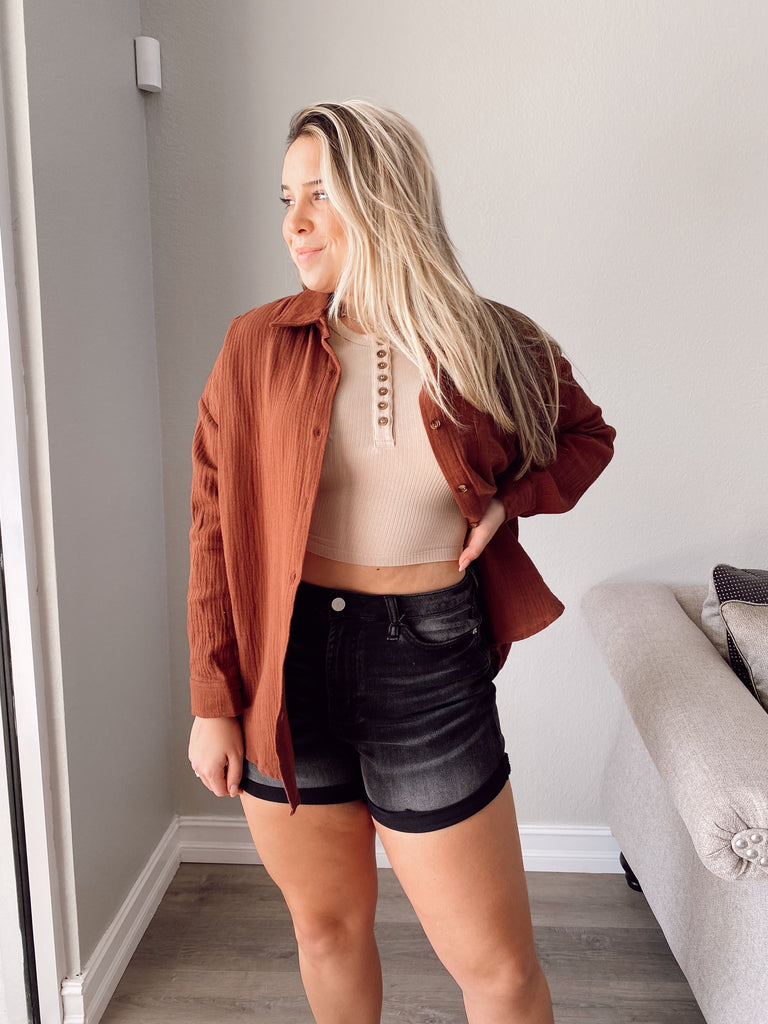 Sonia Button up - CHOCOLATE