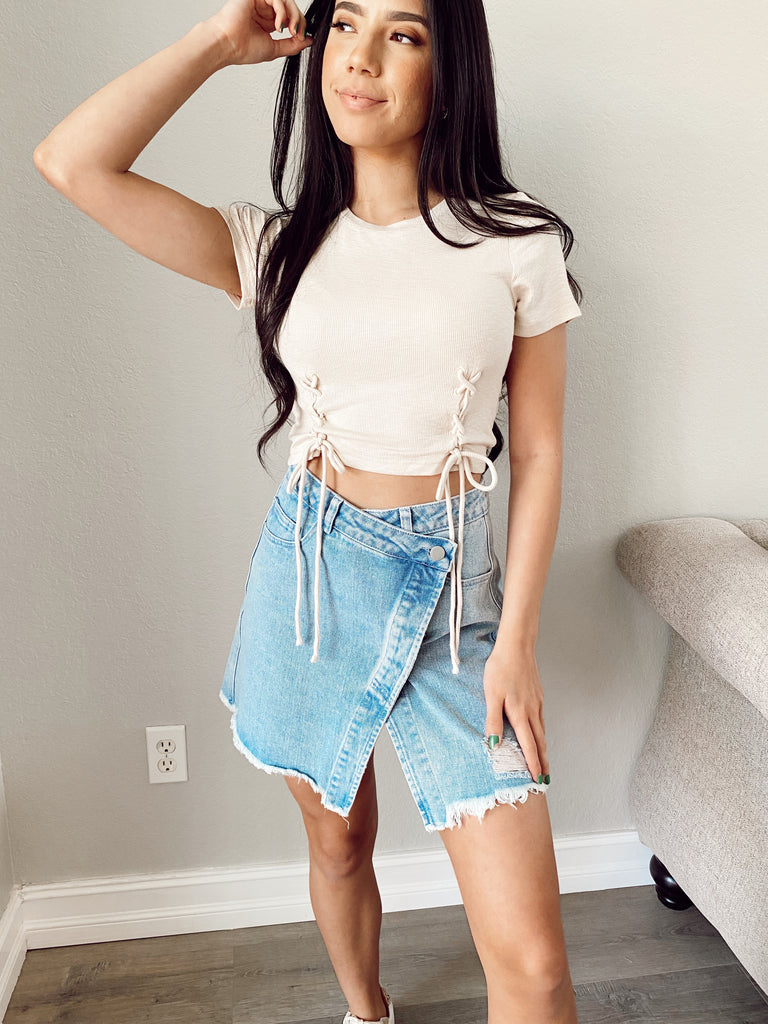 Lisette Denim Skirt - DENIM BLUE