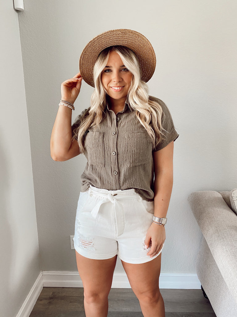 Echo Denim Paperbag Shorts