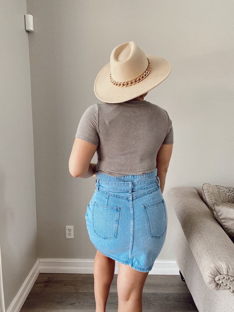Jaelyn Denim Skirt - DENIM BLUE