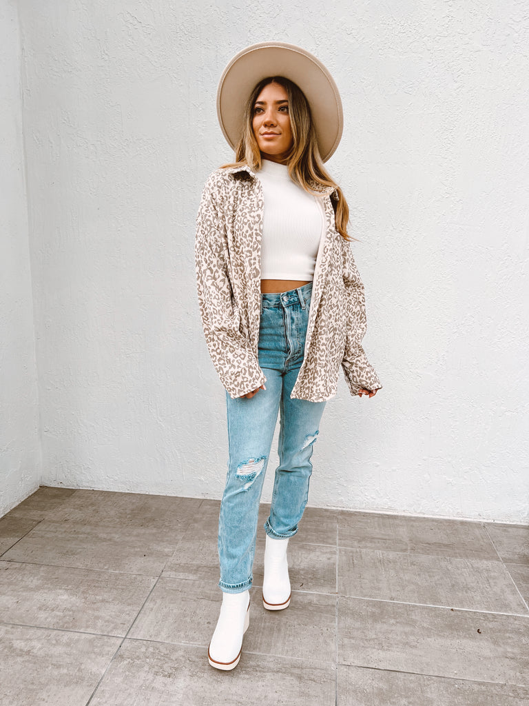 Go Getter Leopard Button Up Jacket