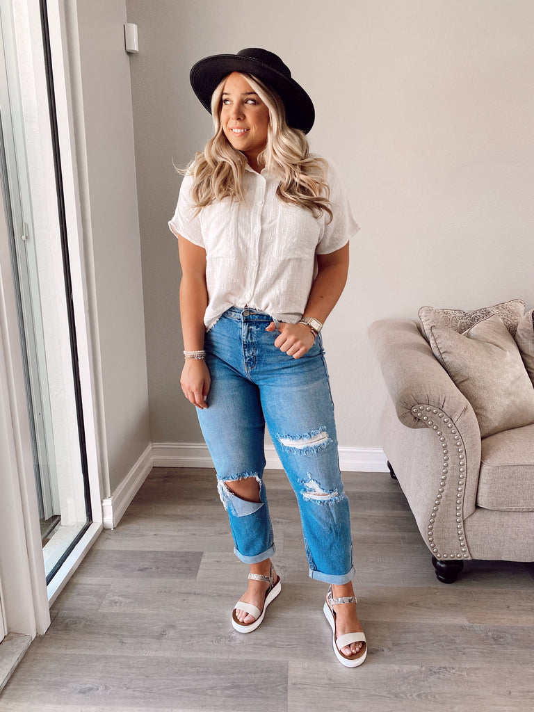 Keep It Cool Button Up - WHITE