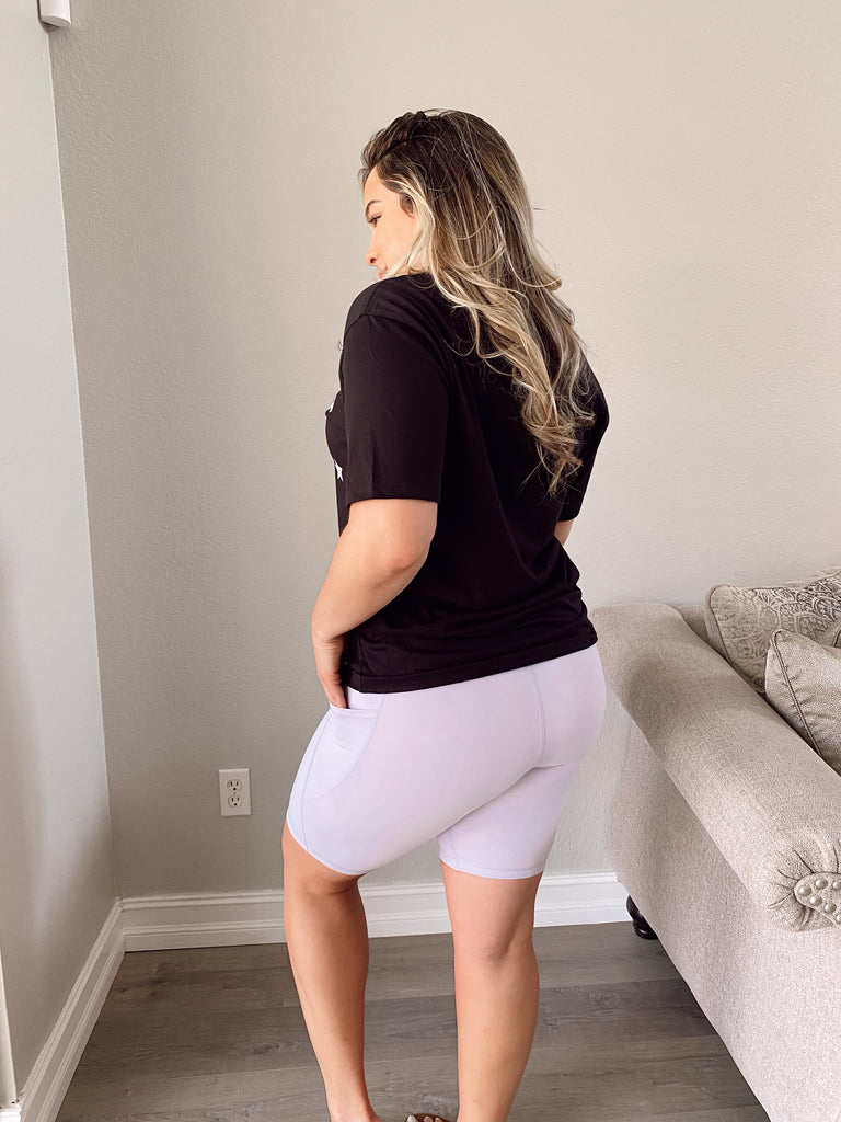 On The Daily Biker Shorts - LILAC