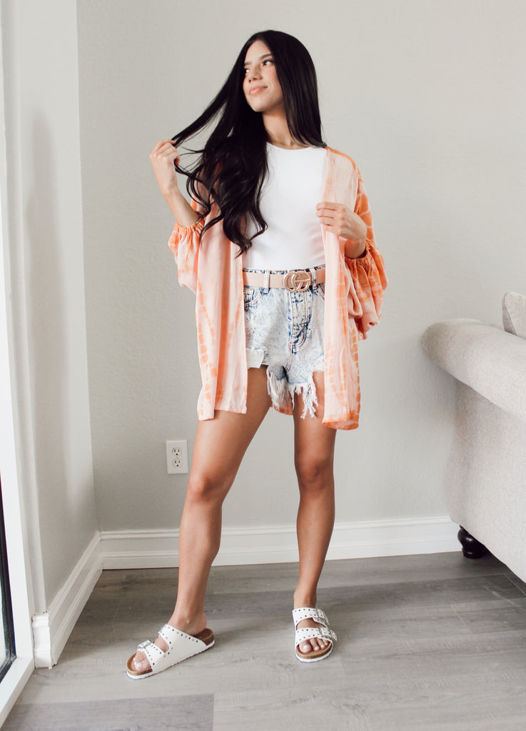 Lost In A Daydream Kimono - Peach