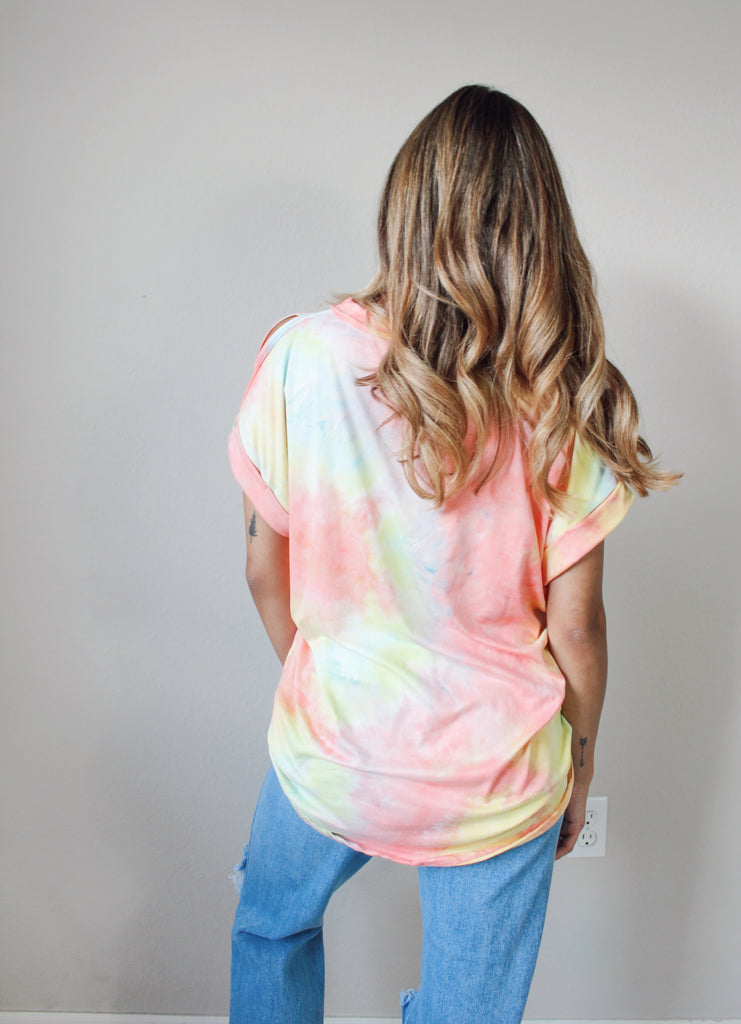 Easy Love Distressed Tee - Pink