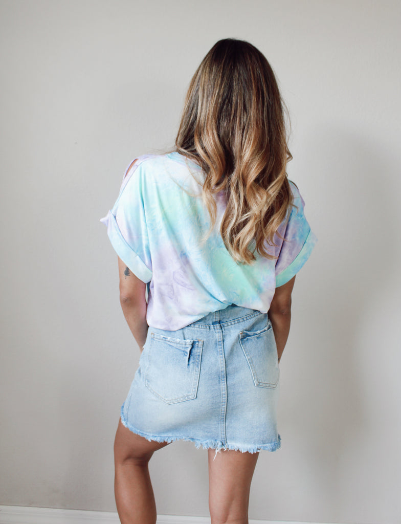Easy Love Distressed Tee - MINT