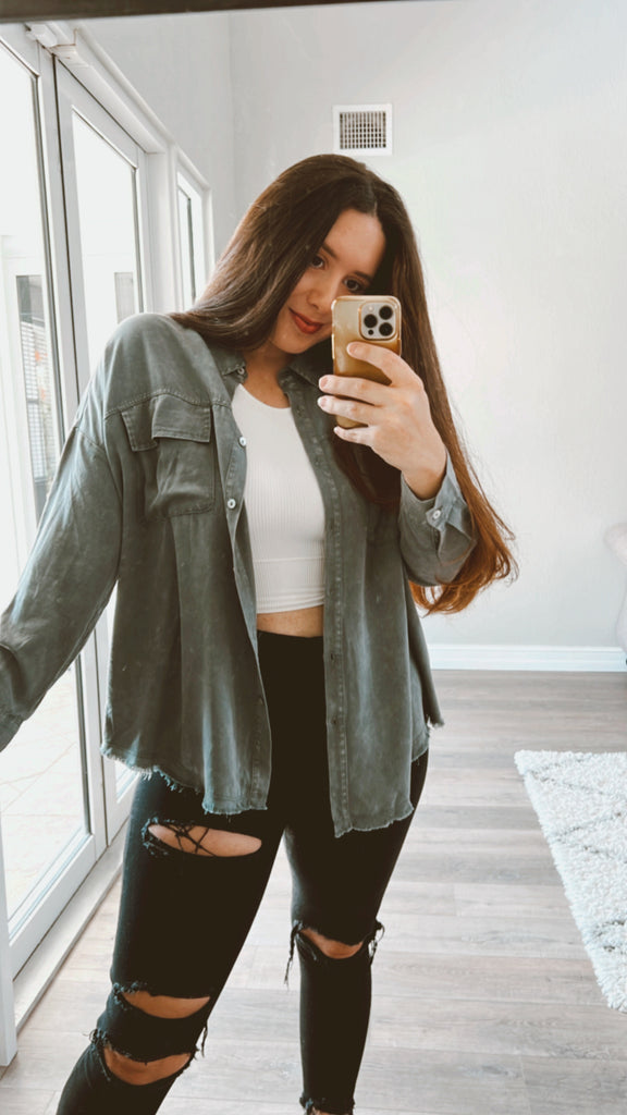Take Notes Button Down - Charcoal