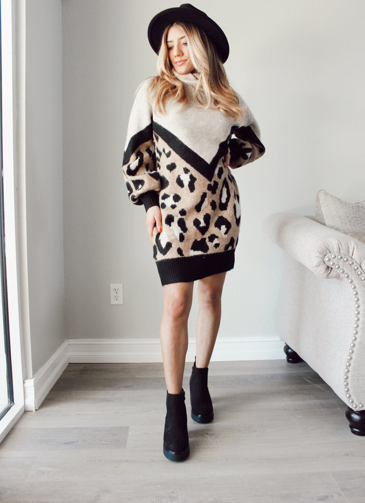 Leopard Sweater Dress