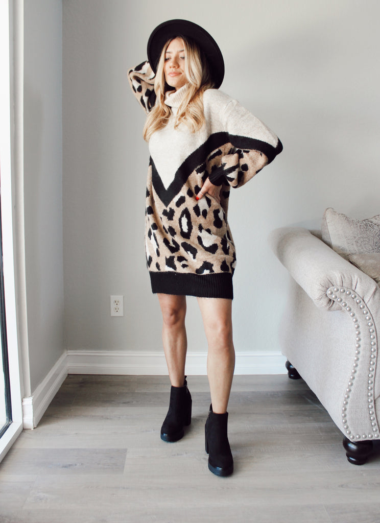 Leopard Sweater Dress