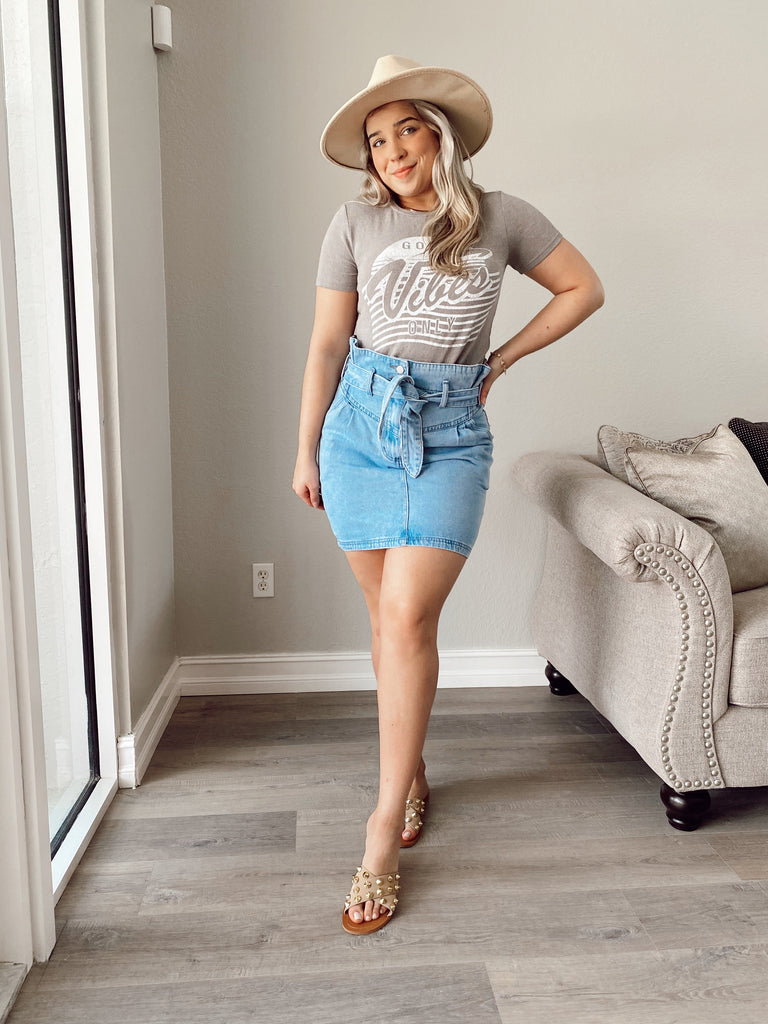Jaelyn Denim Skirt - DENIM BLUE