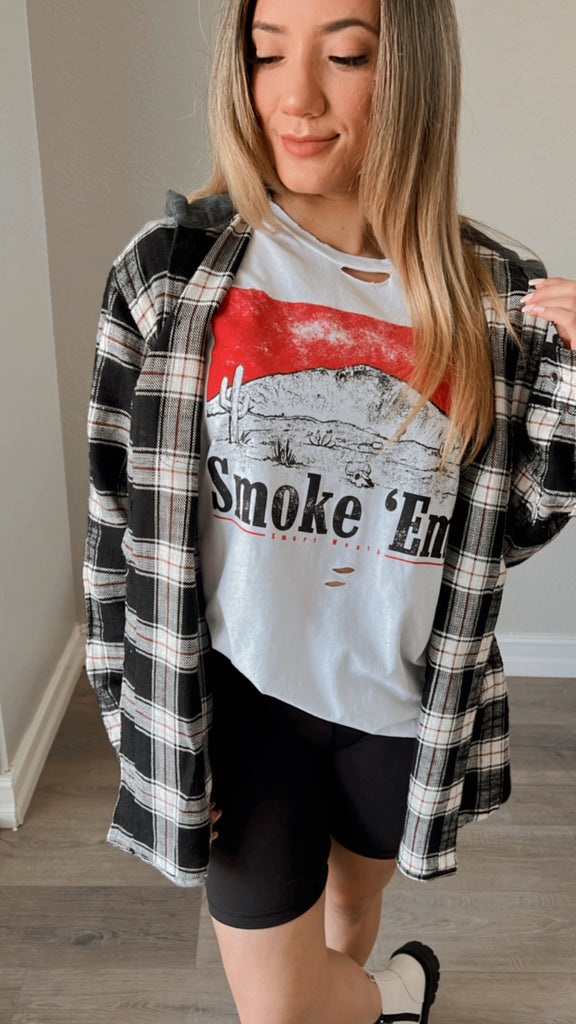 Smoke 'Em Distressed Tee