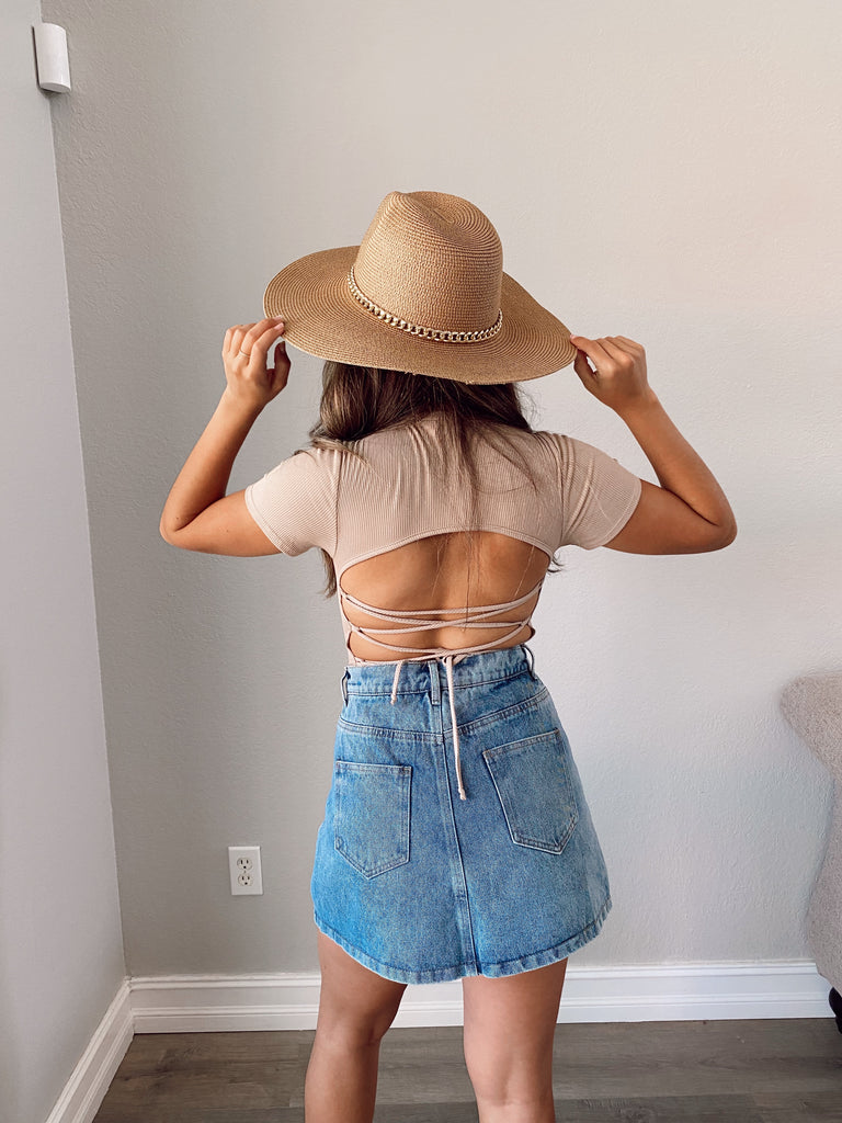 Elsy Lace Up Back Bodysuit