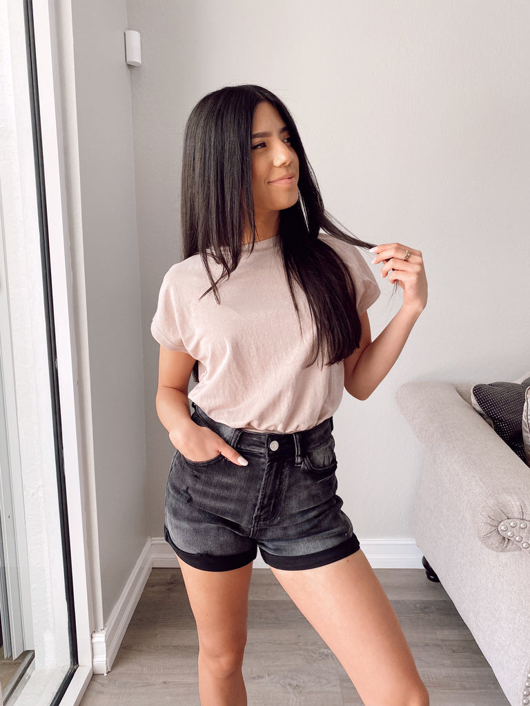 Charlotte Denim Shorts - BLACK