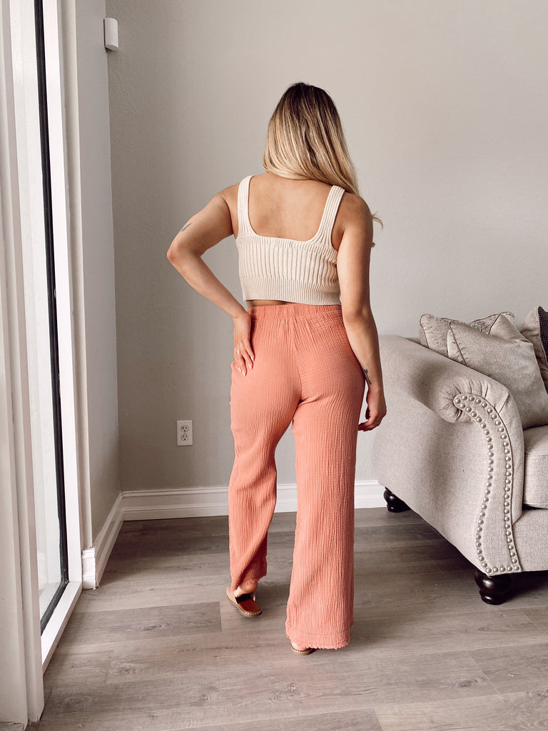 Kierra Crop Tank - Beige