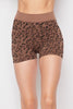 Leopard Ribbed Biker Shorts
