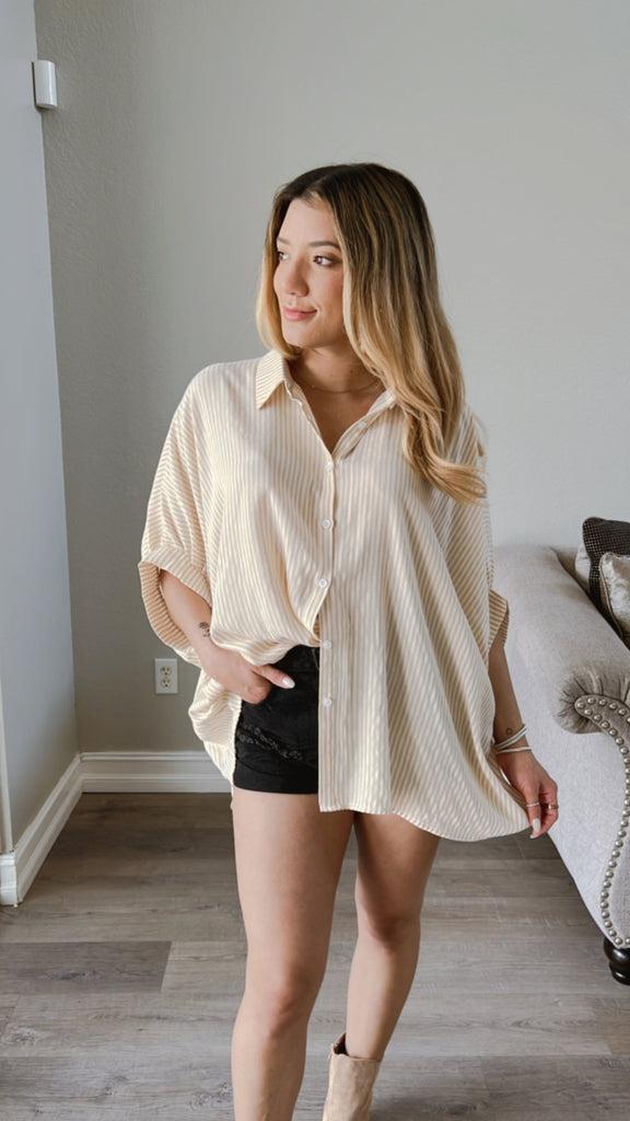 Keep It Easy Button Up - Taupe