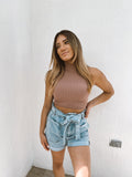 Bff Ribbed Top - Dusty Mauve